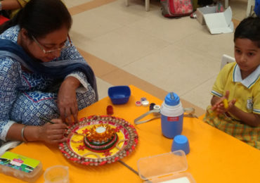 Diya Decoration activity by Parents of Vidhyashram Kidz