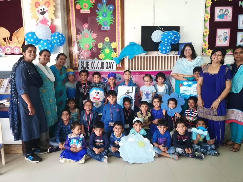Preprimary section celebrated Blue colour day on 24th October 2018