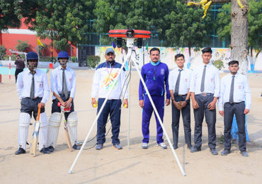 Our school cricket team practice with professional bowling machines.